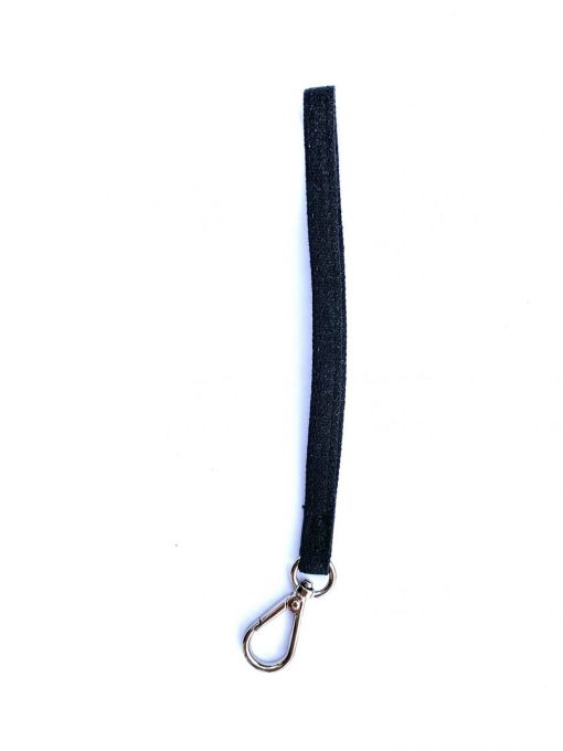 Gazelle convertible clutch wrist strap in anthracite black