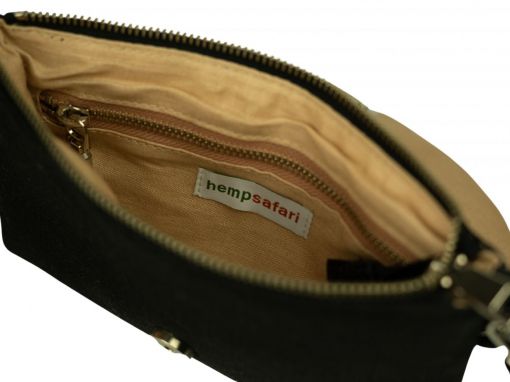 Inside view of personalised crossbody clutch bag