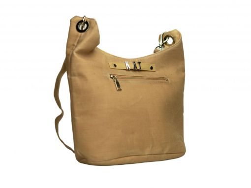 Front side view ofpersonalised hobo bag in hazelnut tan